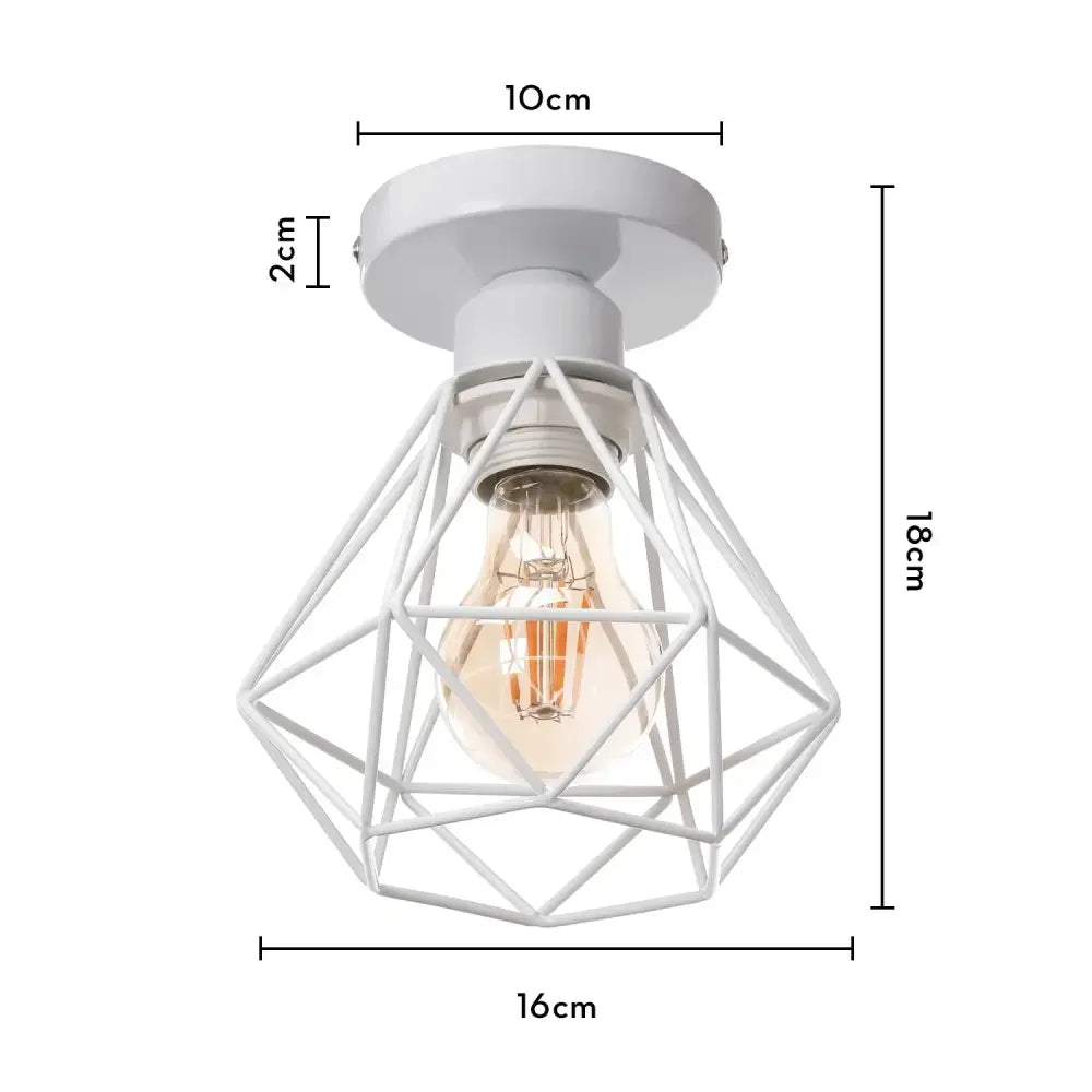 Industrial e27 ceiling lamp modern geometric white light living room