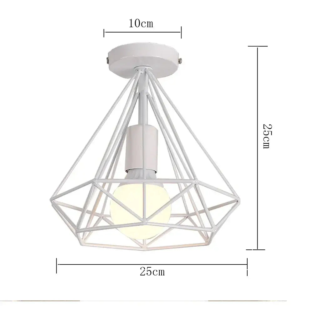 Industrial e27 ceiling lamp modern geometric white light living room