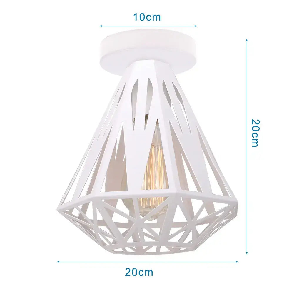 Industrial e27 ceiling lamp modern geometric white light living room