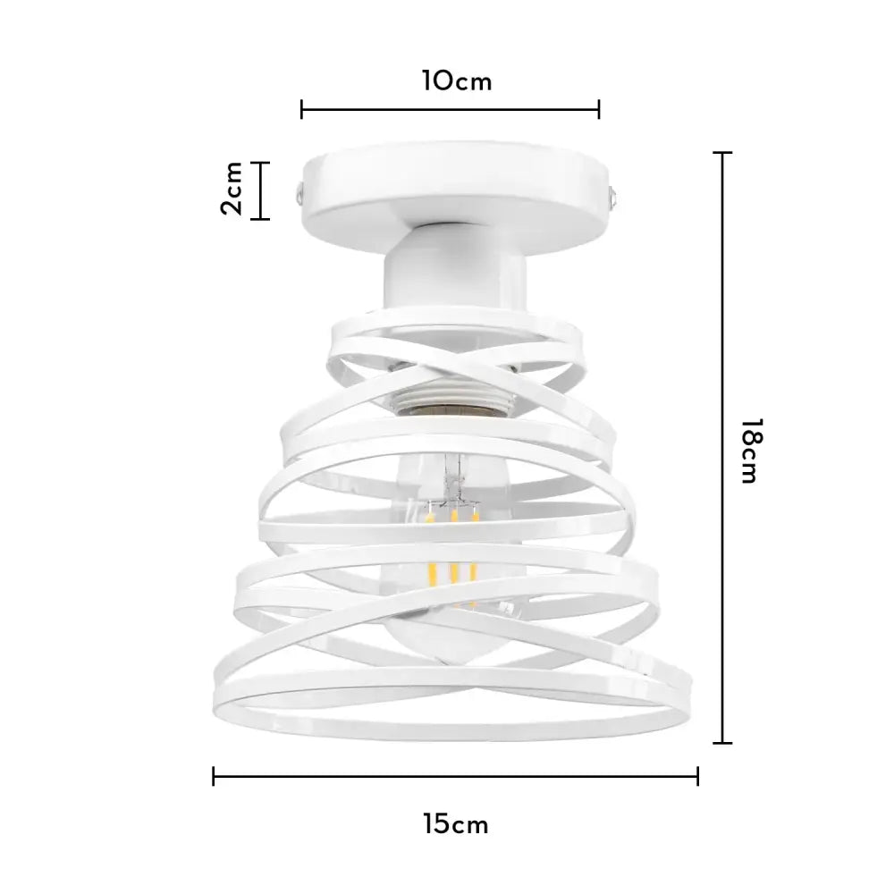 Industrial e27 ceiling lamp modern geometric white light living room