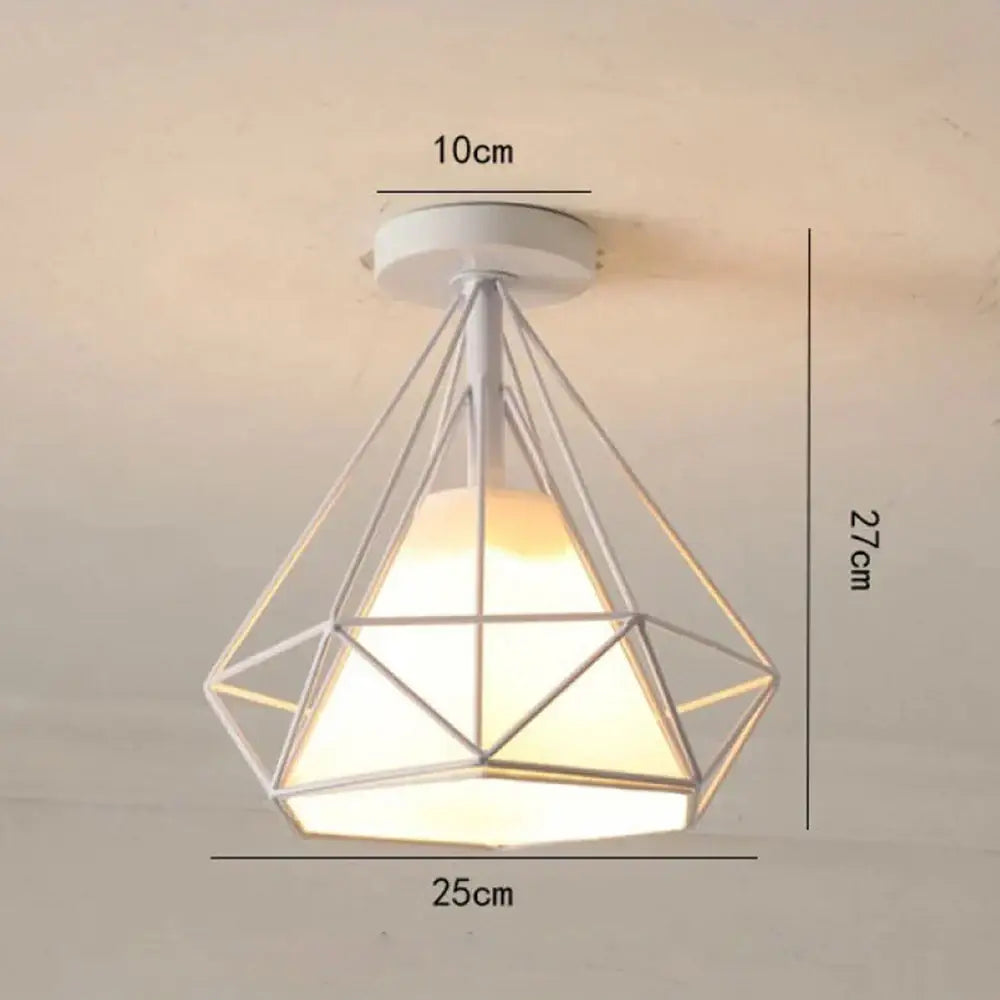Industrial e27 ceiling lamp modern geometric white light living room