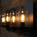 Industrial edison vintage wall sconce black metal light bedroom