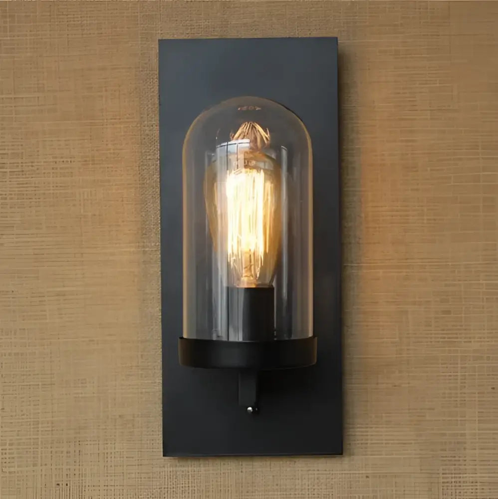 Industrial edison vintage wall sconce black metal light bedroom
