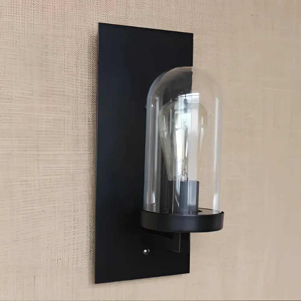 Industrial edison vintage wall sconce black metal light bedroom