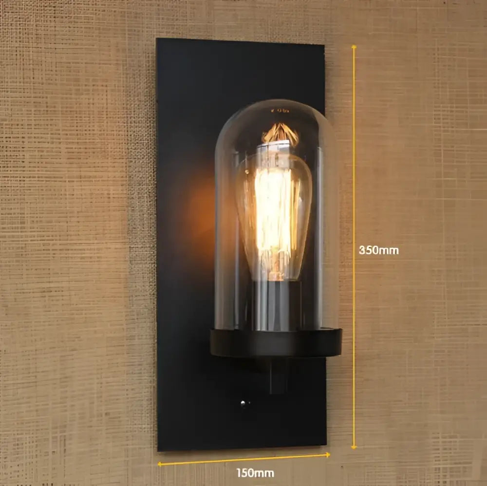 Industrial edison vintage wall sconce black metal light bedroom