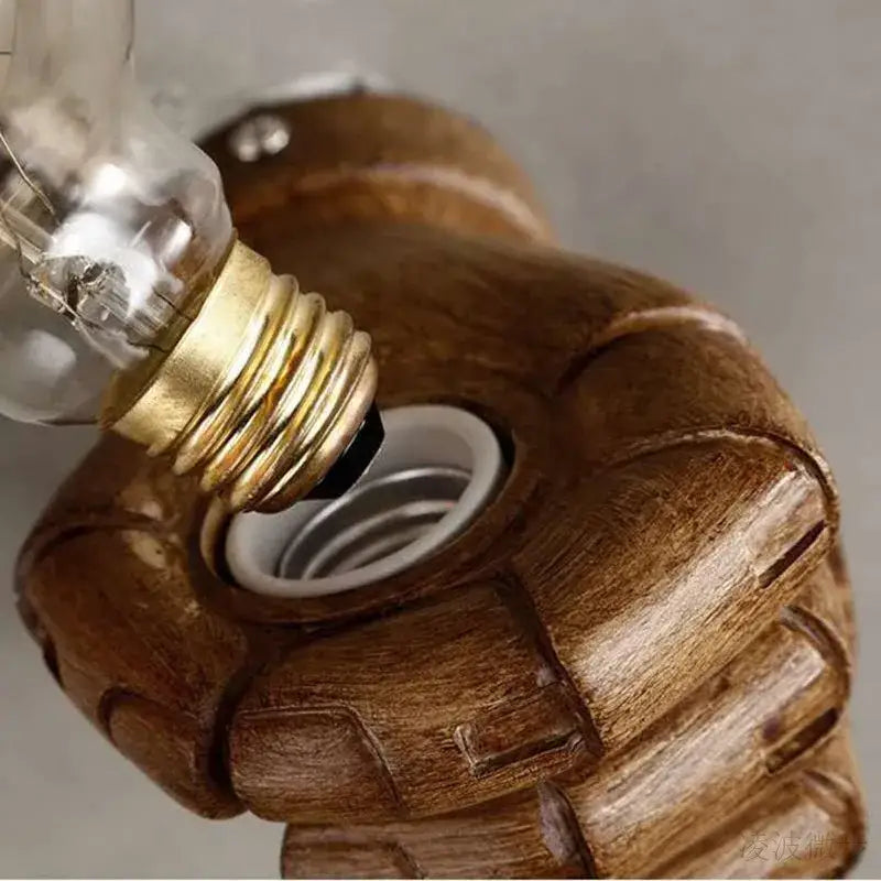 Industrial fist resin wall lamp bedroom vintage hand sconce