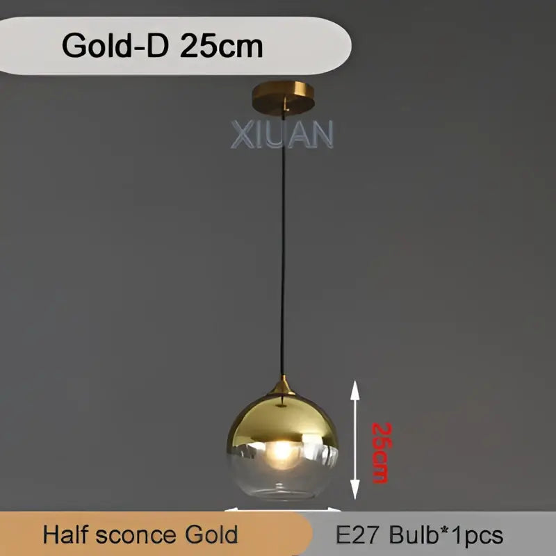 Industrial glass pendant light 3 spheres brass kitchen dining room