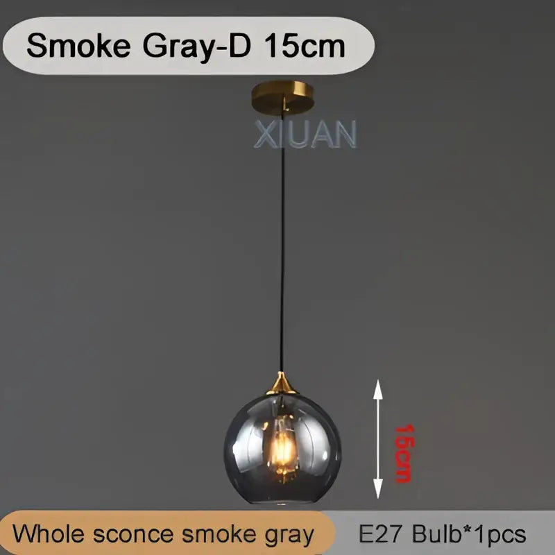 Industrial glass pendant light 3 spheres brass kitchen dining room