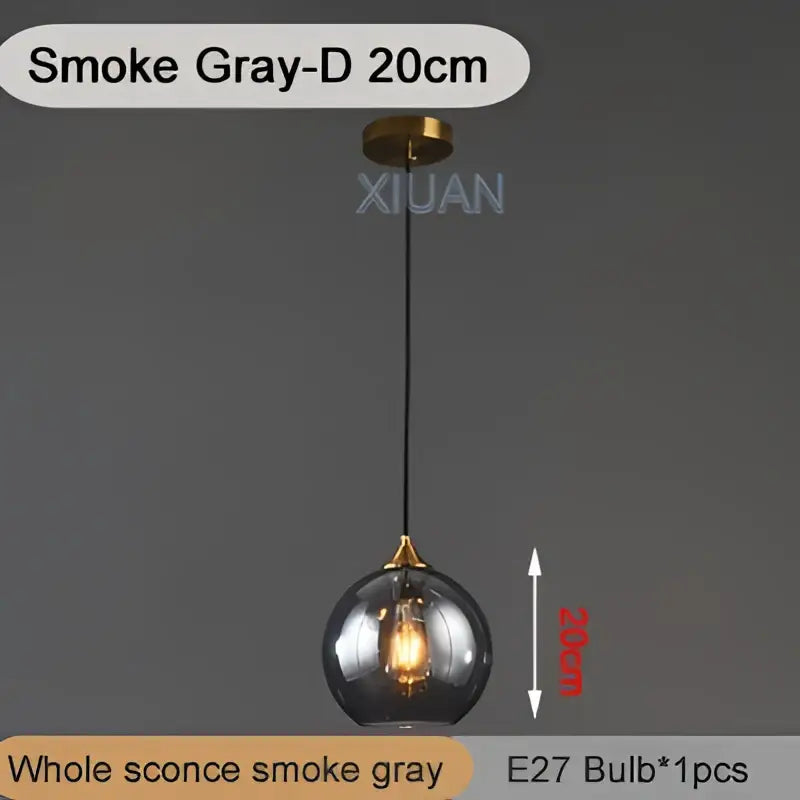 Industrial glass pendant light 3 spheres brass kitchen dining room