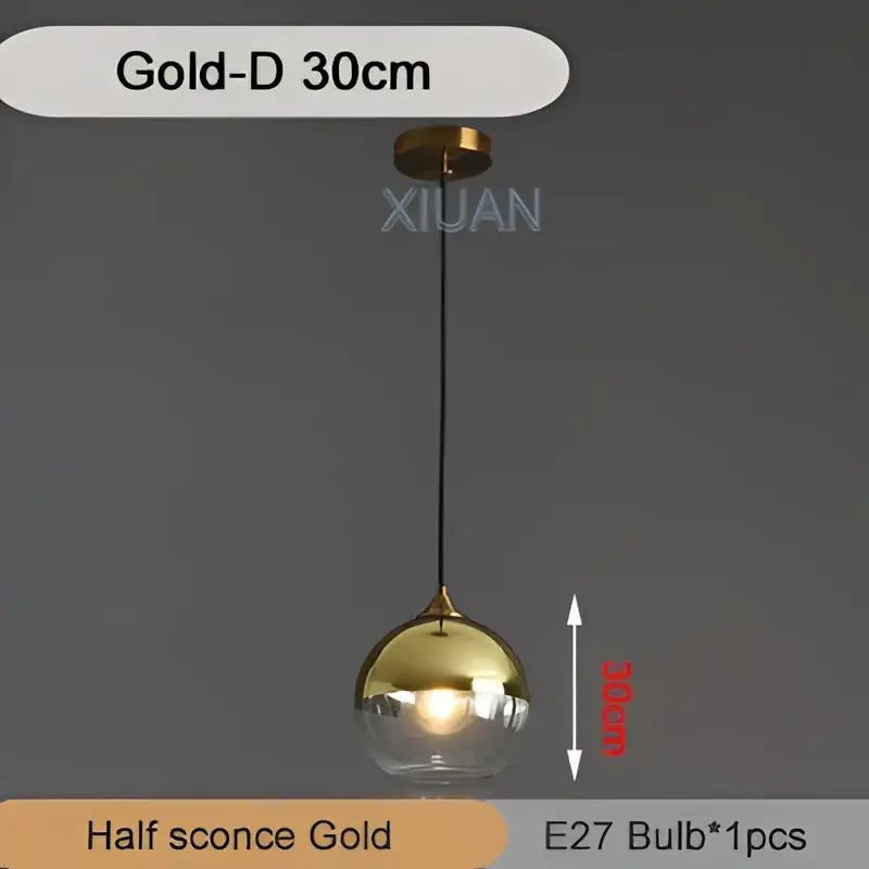 Industrial glass pendant light 3 spheres brass kitchen dining room