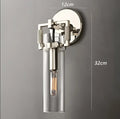 Industrial gold glass wall lamp bedroom sconce with clear shade
