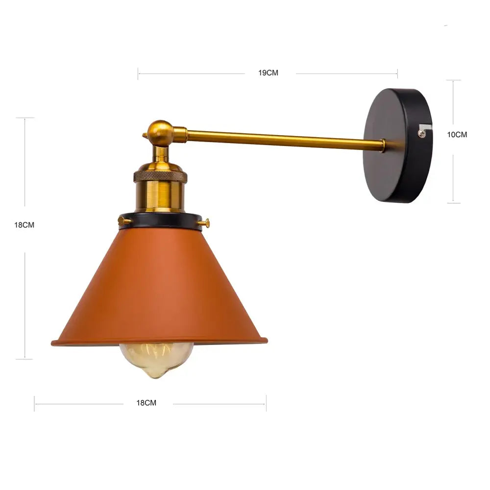 Industrial gold wall lamp bedroom brass sconce with adjustable arm