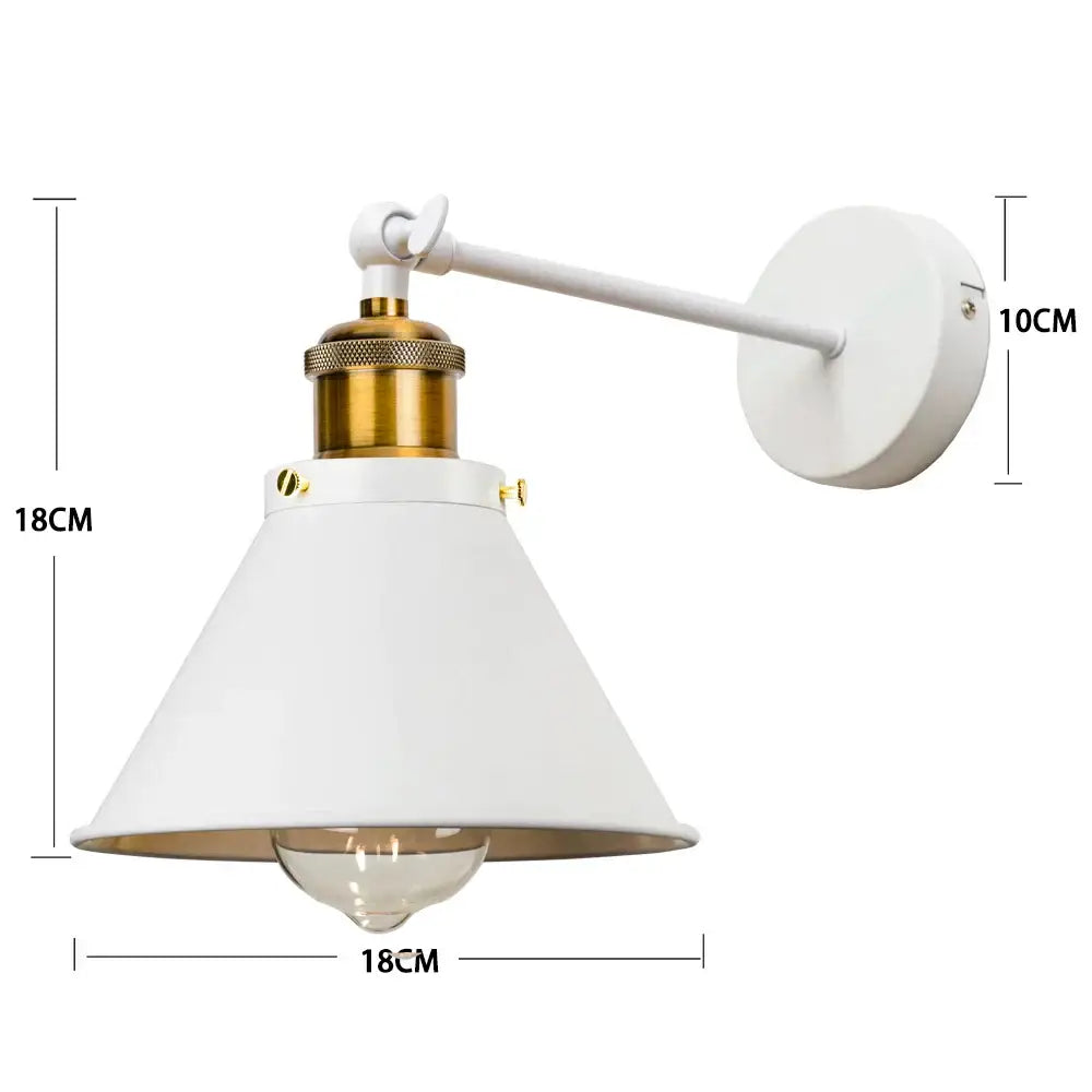Industrial gold wall lamp bedroom brass sconce with adjustable arm