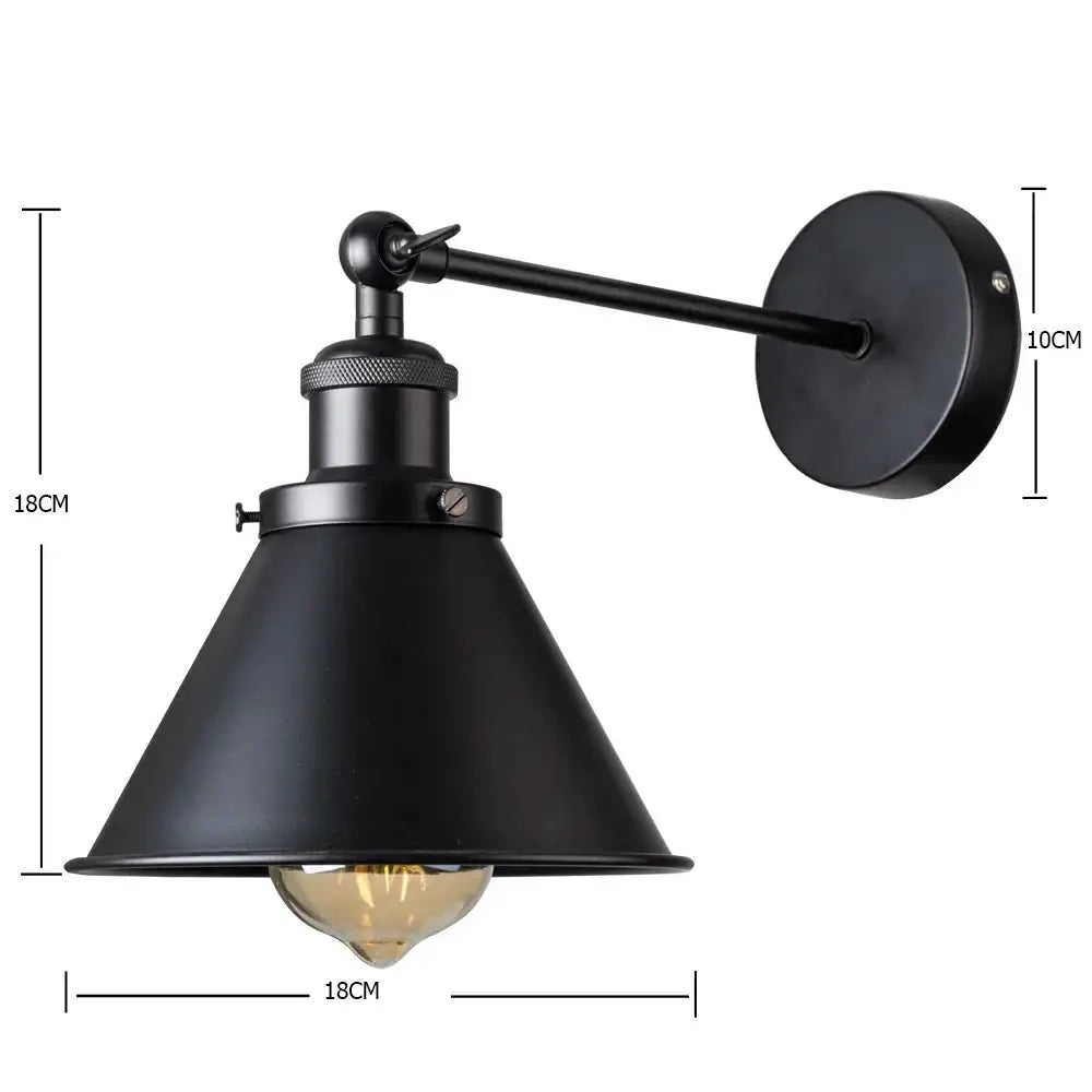 Industrial gold wall lamp bedroom brass sconce with adjustable arm