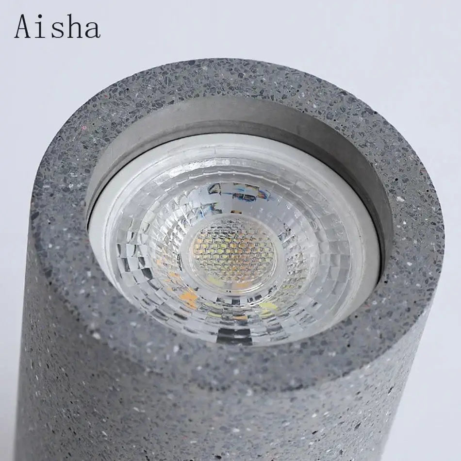 Industrial gray & white concrete ceiling light for kitchen 3 pack
