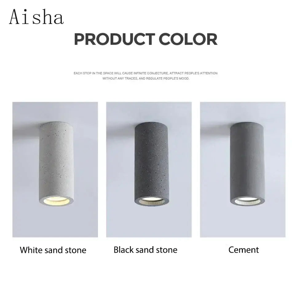 Industrial gray & white concrete ceiling light for kitchen 3 pack