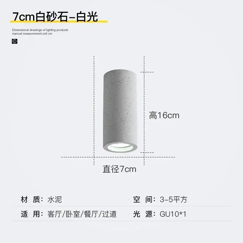 Industrial gray & white concrete ceiling light for kitchen 3 pack