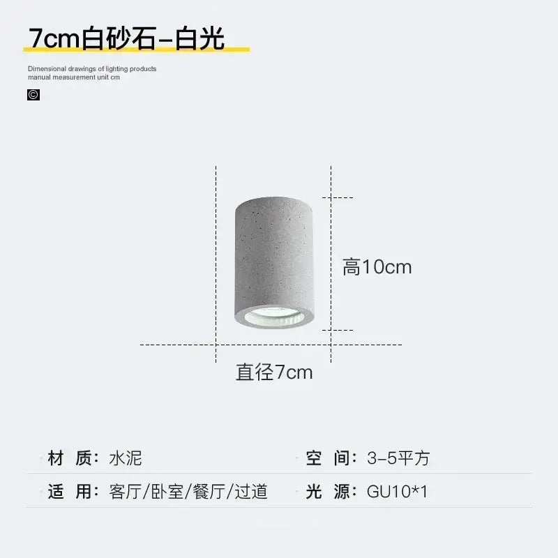 Industrial gray & white concrete ceiling light for kitchen 3 pack