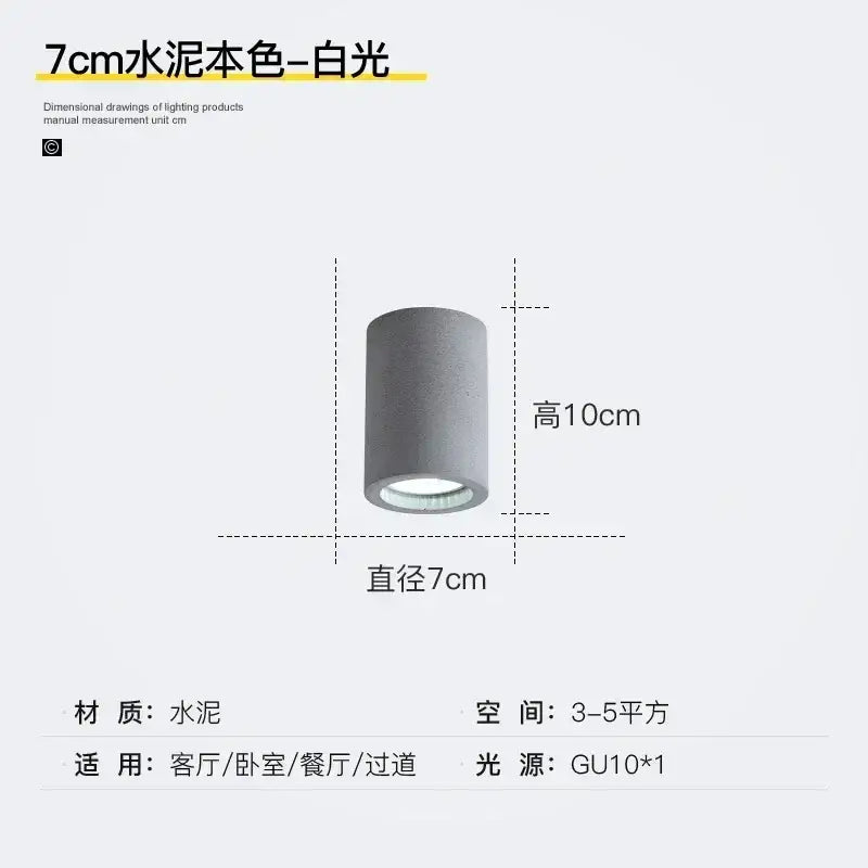 Industrial gray & white concrete ceiling light for kitchen 3 pack