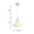 Industrial iron cage pyramid pendant lamp for kitchen dining room