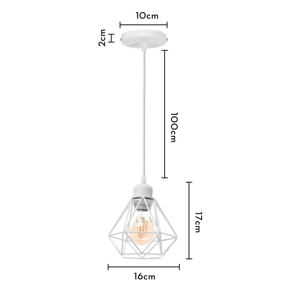 Industrial iron cage pyramid pendant lamp for kitchen dining room