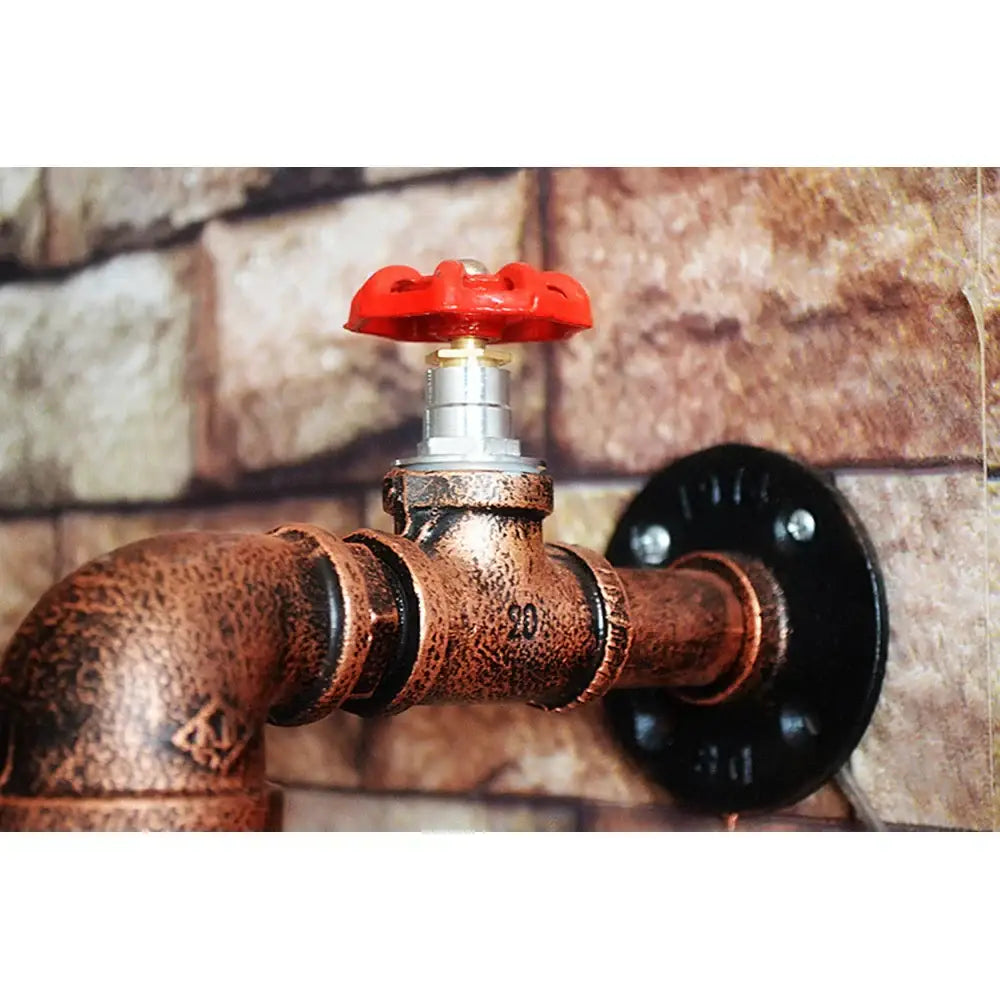 Industrial iron rust wall light – bedroom retro copper sconce