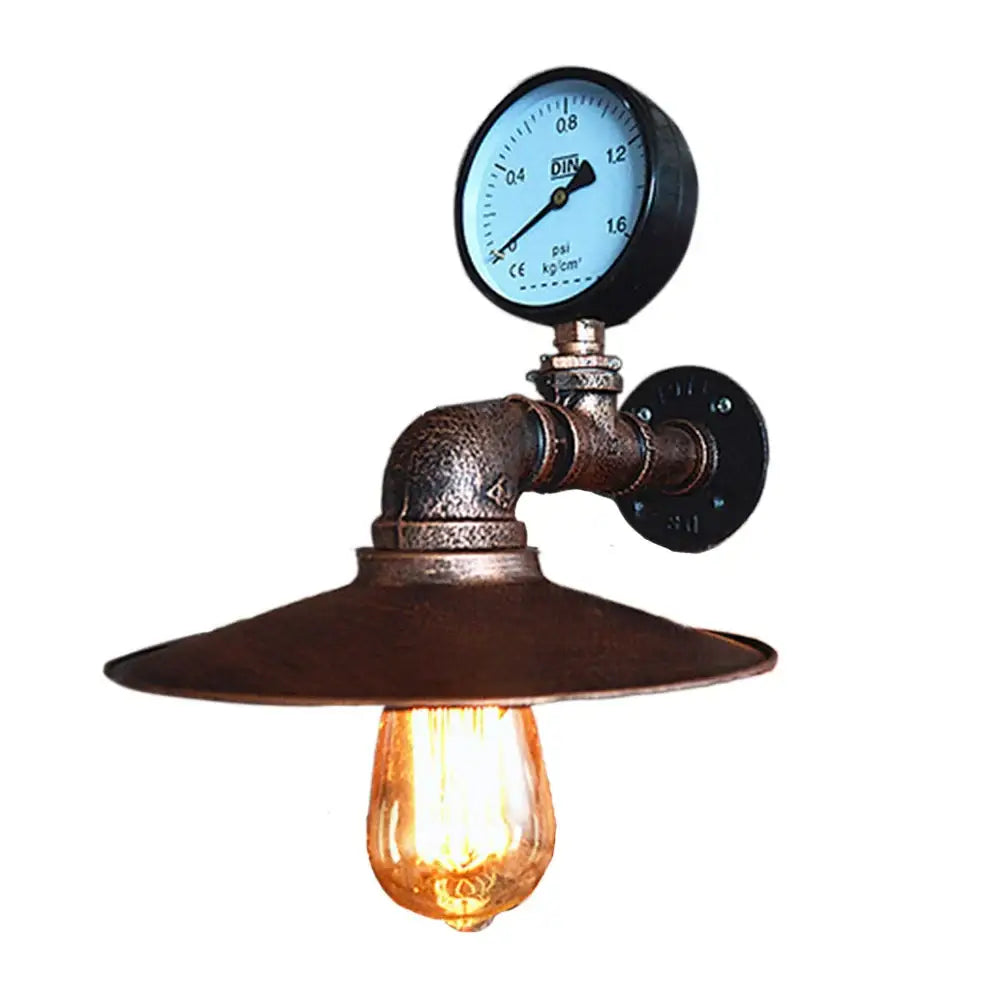 Industrial iron rust wall light – bedroom retro copper sconce