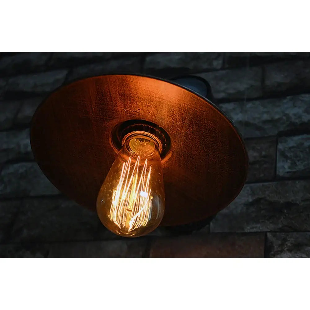 Industrial iron rust wall light – bedroom retro copper sconce