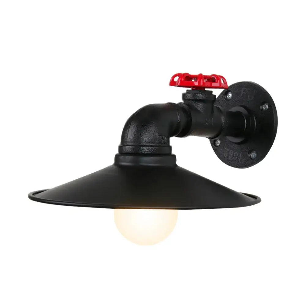 Industrial iron rust wall light living room vintage pipe sconce
