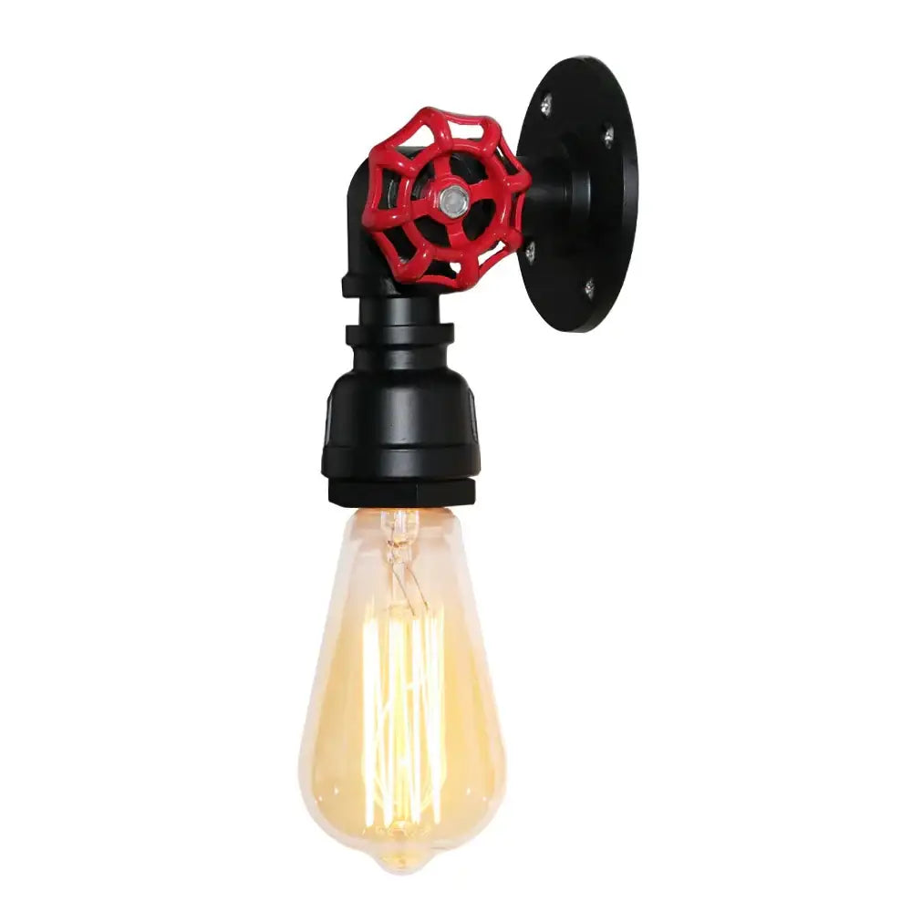 Industrial iron rust wall light living room vintage pipe sconce