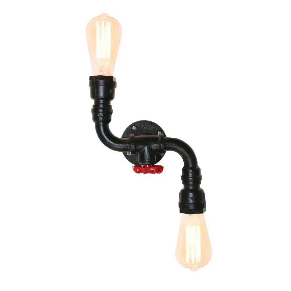 Industrial iron rust wall light living room vintage pipe sconce