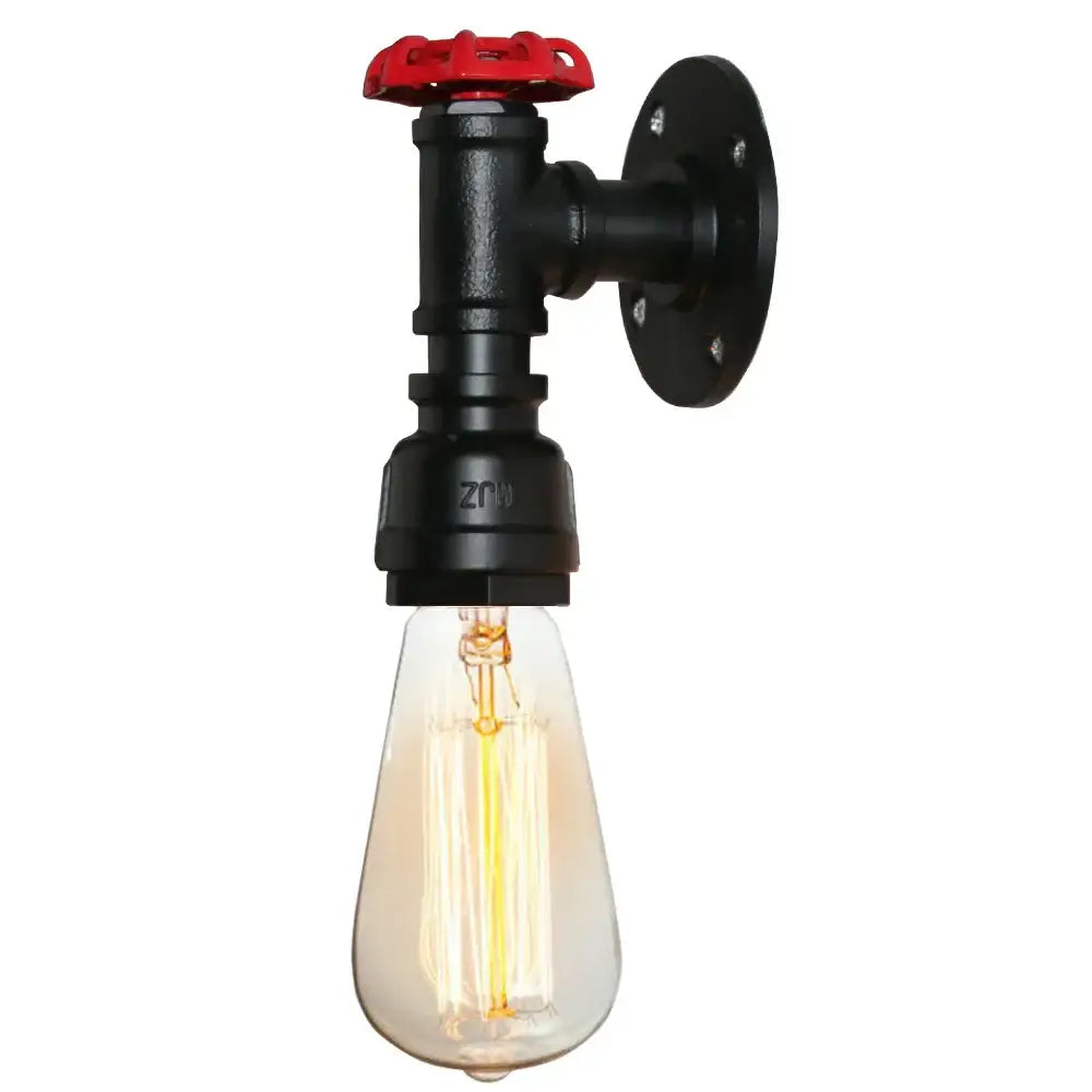 Industrial iron rust wall light living room vintage pipe sconce