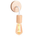 Industrial led wood wall sconce white & wood bedroom lamp