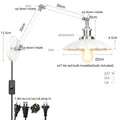Industrial lens vintage chrome wall lamp bedroom swing arm sconce