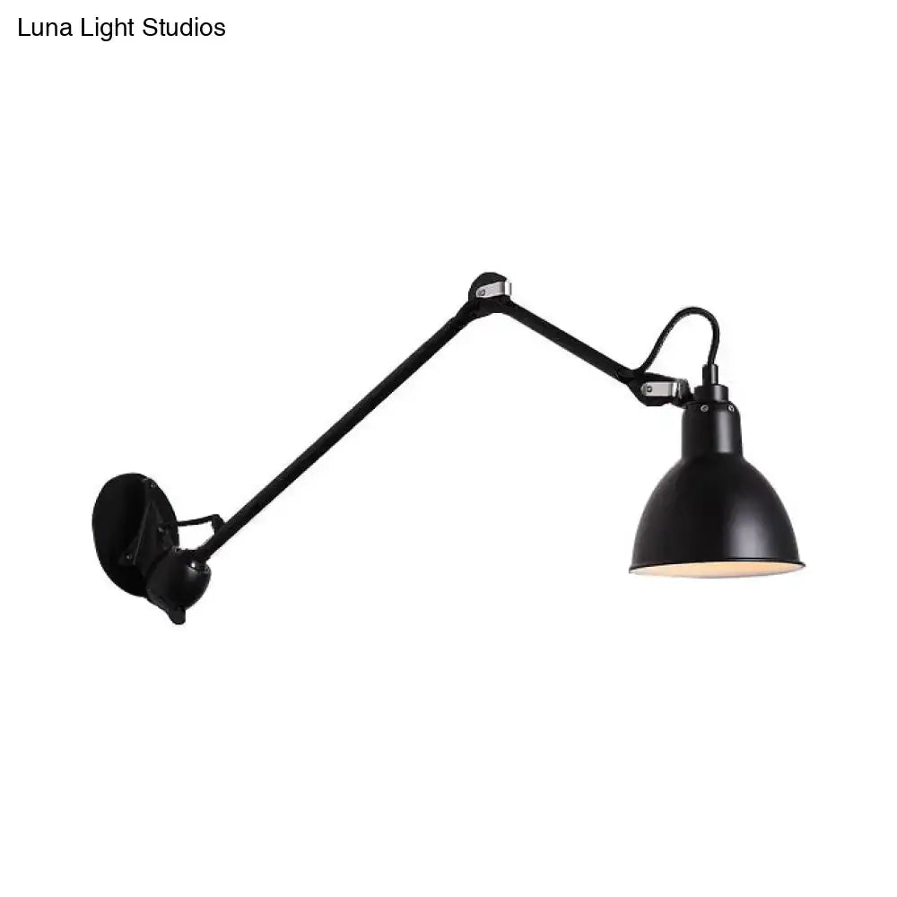 Industrial lime green & black wall lamp – bedroom led sconce