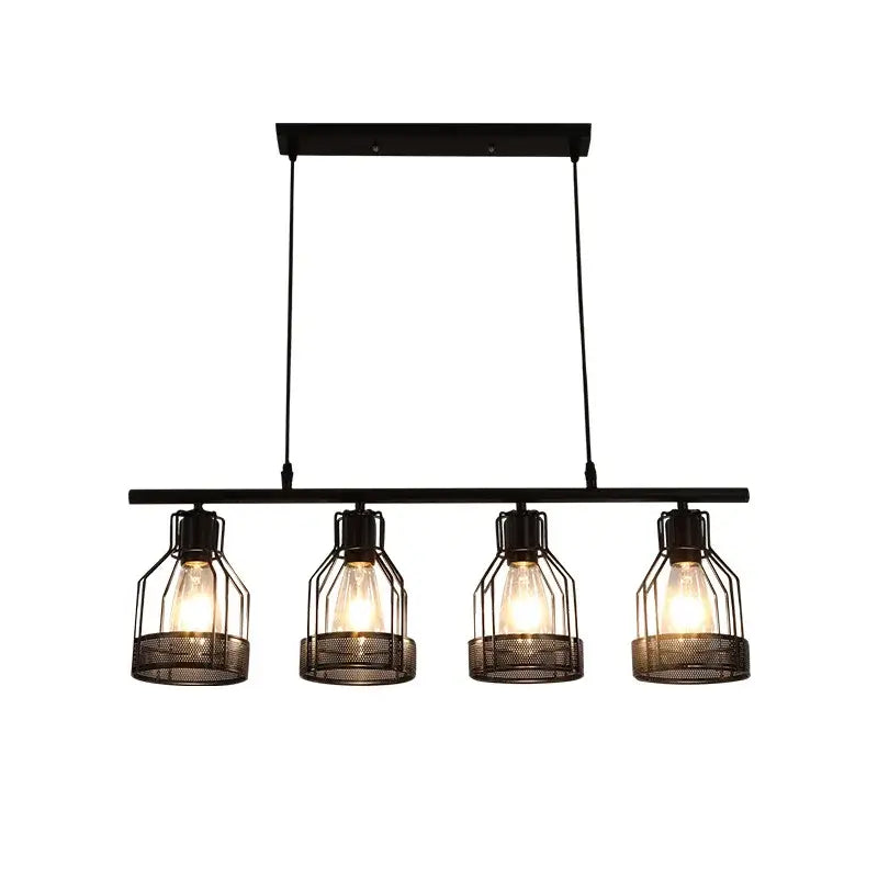 Industrial loft chandelier black mesh pendant light for dining room