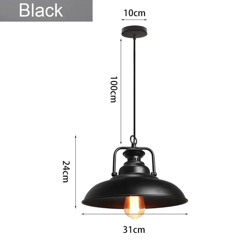 Industrial loft chandelier pendant light black & brass dining room