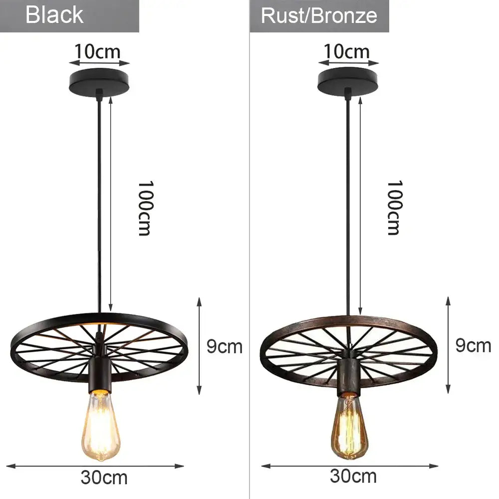 Industrial loft chandelier pendant light black & brass dining room
