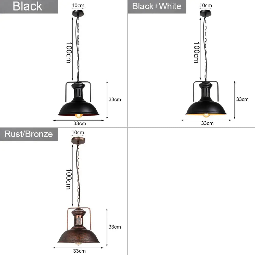 Industrial loft chandelier pendant light black & brass dining room