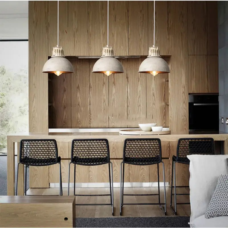 Industrial loft chandelier retro white & copper lamp – dining room