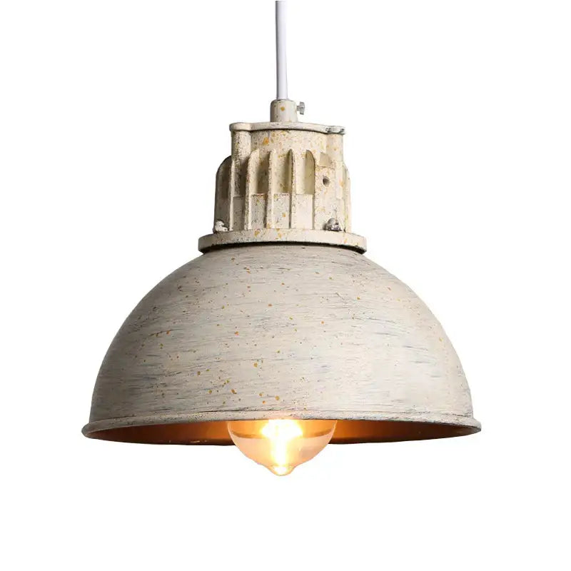 Industrial loft chandelier retro white & copper lamp – dining room