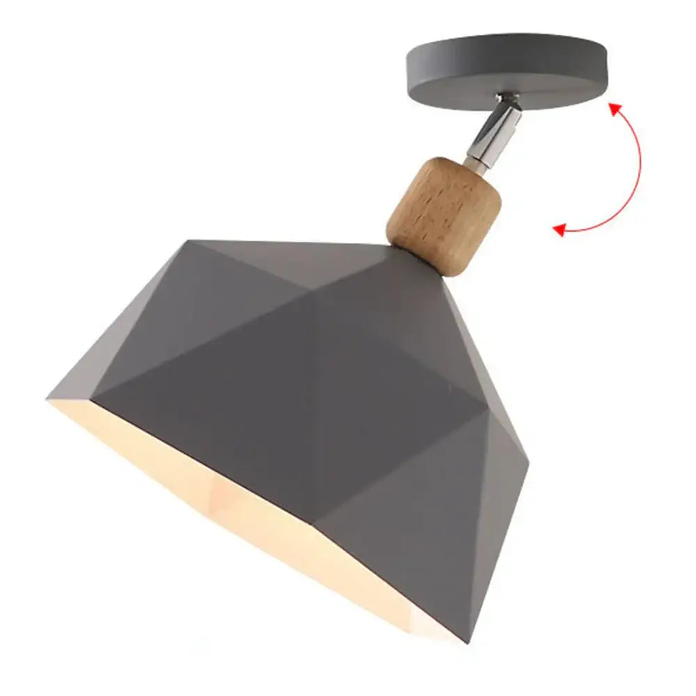 Industrial loft green and wood pendant light kitchen ceiling lamp