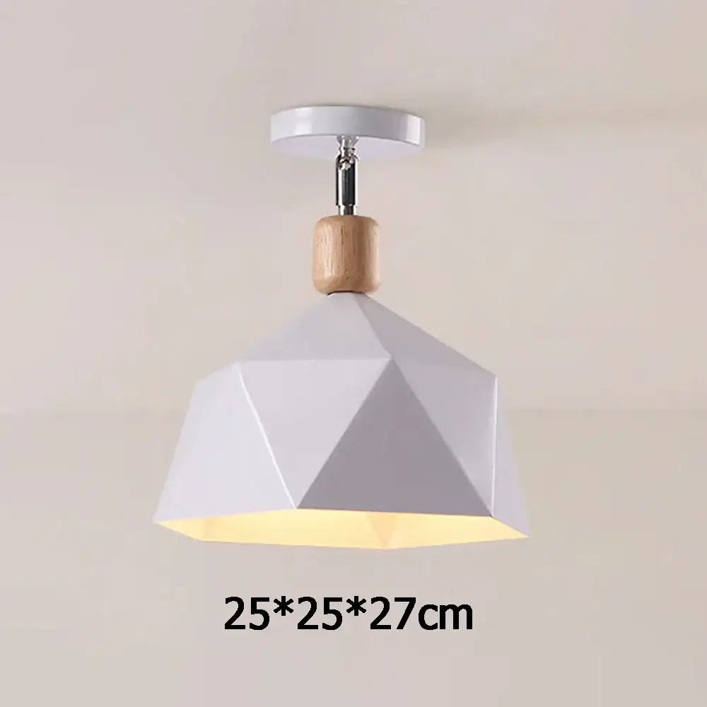 Industrial loft green and wood pendant light kitchen ceiling lamp