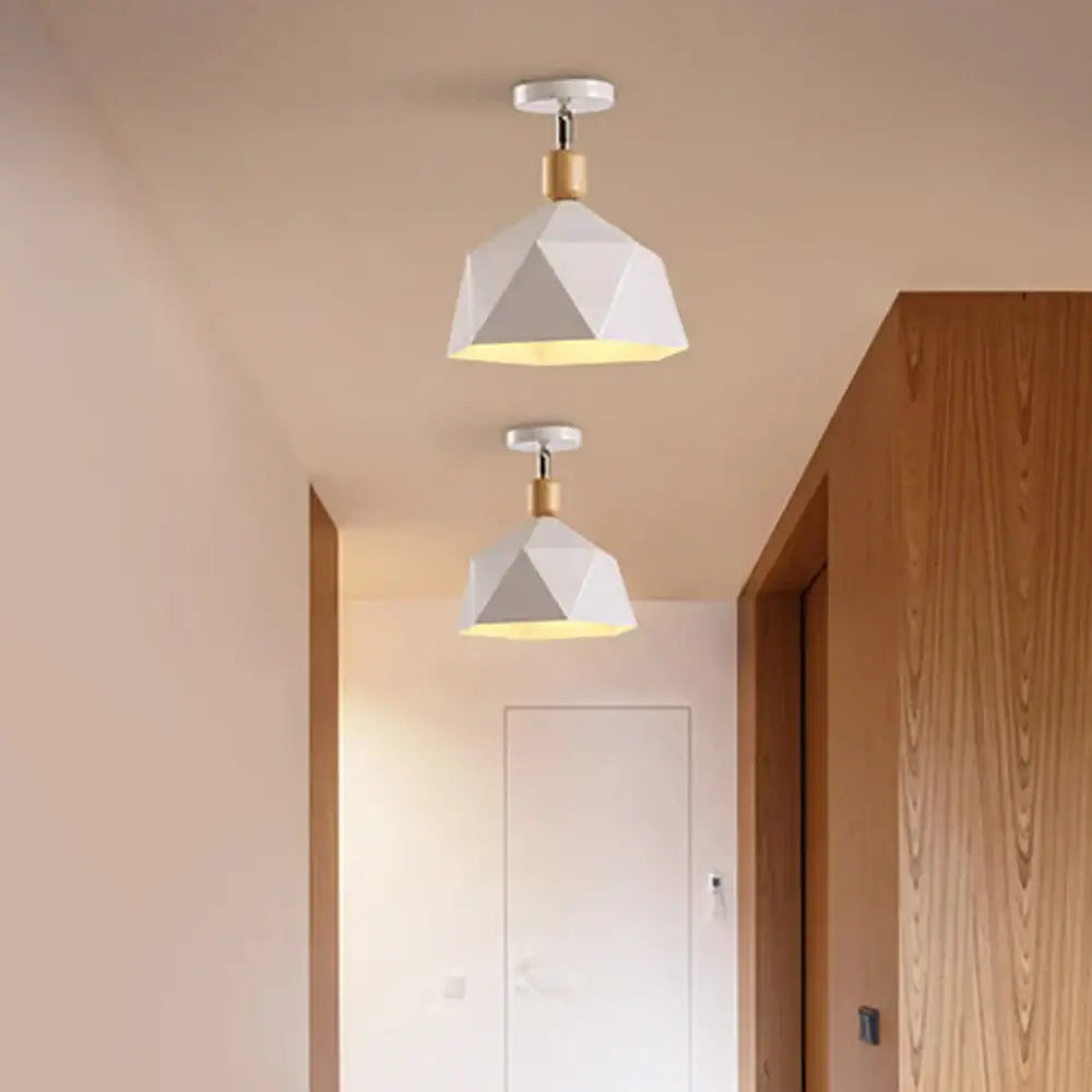 Industrial loft green and wood pendant light kitchen ceiling lamp