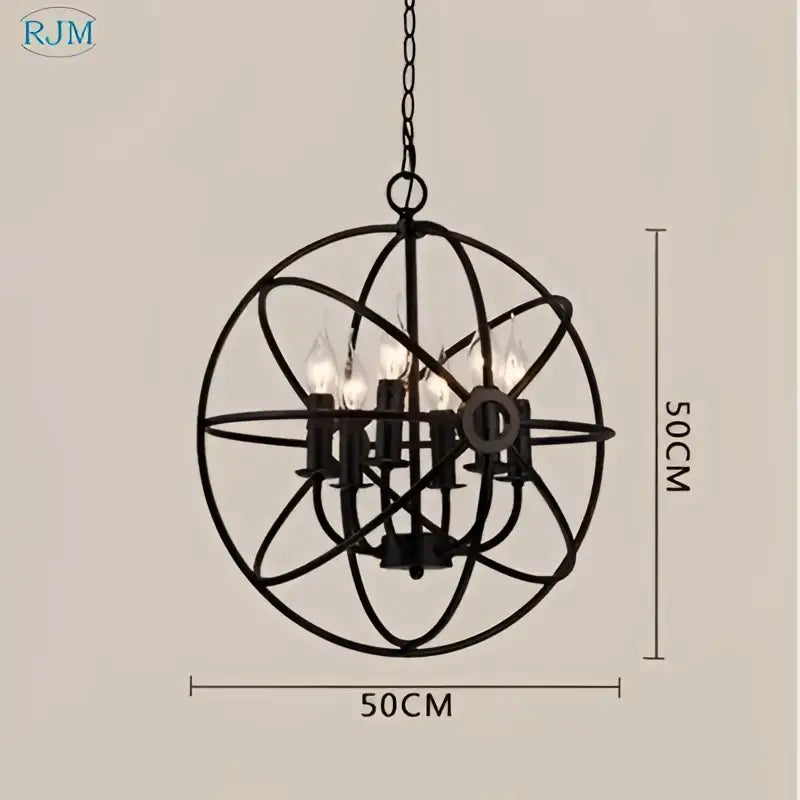 Industrial loft iron bronze candle pendant light dining room