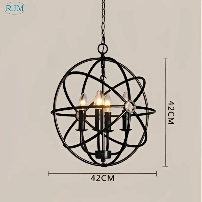 Industrial loft iron bronze candle pendant light dining room