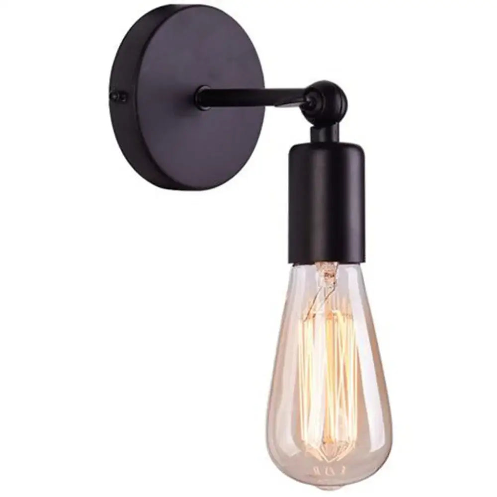 Industrial loft led cage wall light sconce bedroom brass glass lamp