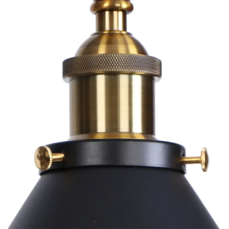 Industrial loft led wall lamp black & brass bedroom sconce