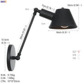 Industrial matte black adjustable led wall light fixture bedroom