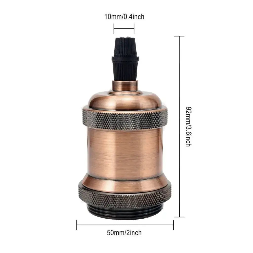 Industrial rose gold & black e27 lamp holder 5 pack kitchen light